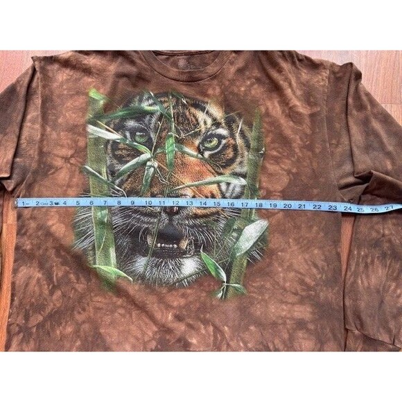 The Mountain Hungry Eyes Long Sleeve T Shirt Mens 2XL Brown Tiger Tie Dye EUC - Picture 6 of 9
